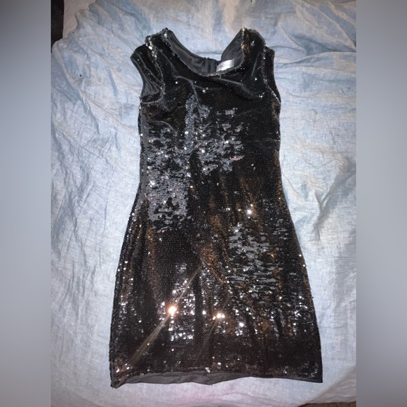 Maniju flip sequin dress black and silver size small - Picture 1 of 3